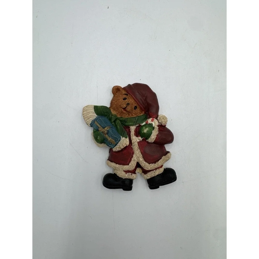 Crooked Head Teddy Bear Christmas Magnet